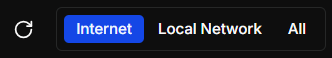 The refresh button and the zone switch at the top right of the page