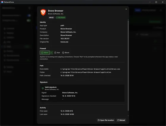 Application details