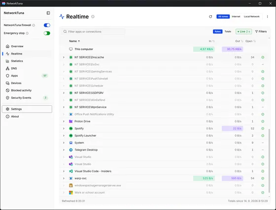 Realtime traffic in light mode