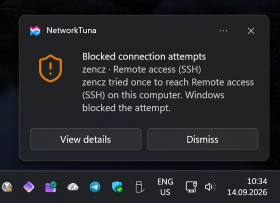 Blocked-attempt notification
